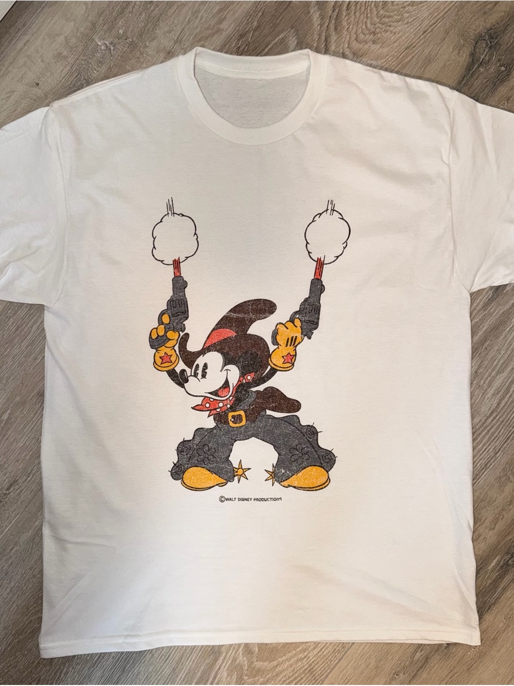 Vintage style Walt Disney Mickey Mouse Cowboy Graphic Tee